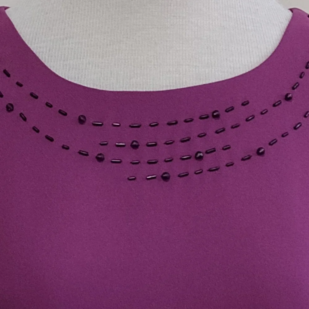Elegant Sequin Embroidered Neck Sleeveless Party Dress NWOT - Picture 9 of 13